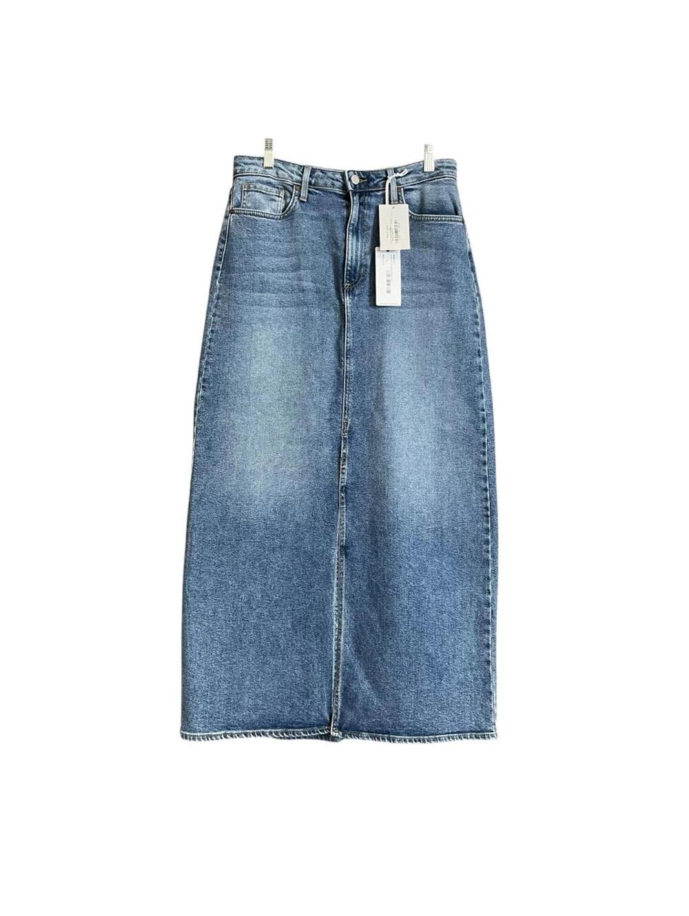 Mod on Trend Denim NWT  stretch midi skirt with front slit large